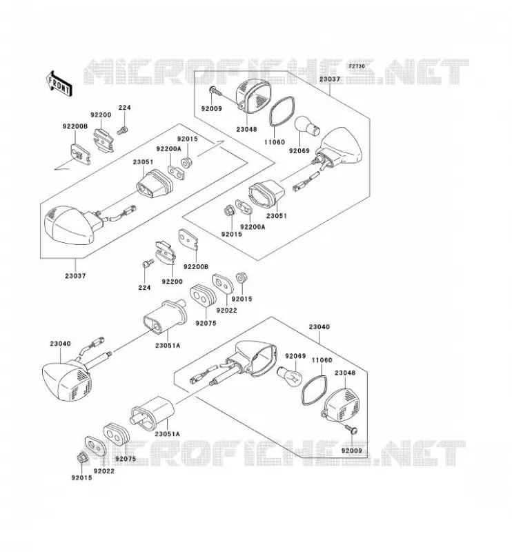 INDICATORS Kawasaki MOTOS 900 2002 NINJA ZX-9R  ZX900-F1P