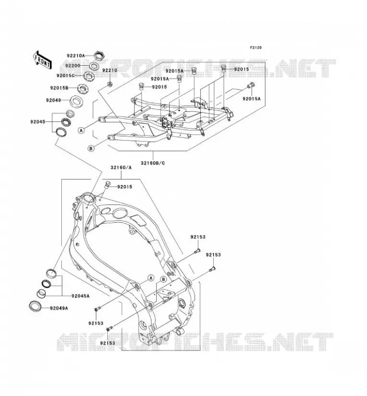 CHASSIS Kawasaki MOTOS 900 2002 NINJA ZX-9R  ZX900-F1P