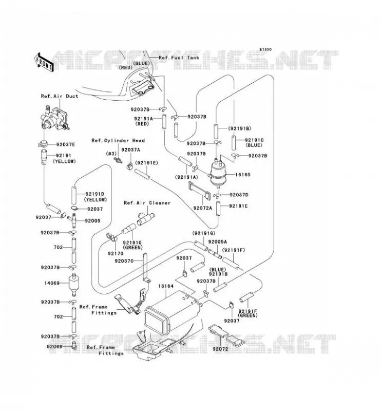 FUEL EVAPORATION SYSTEM(CA) Kawasaki MOTOS 900 2003 NINJA ZX-9R  ZX900-F2