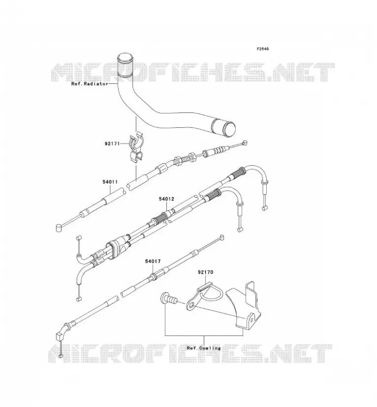 CABLES Kawasaki MOTOS 900 2003 NINJA ZX-9R  ZX900-F2