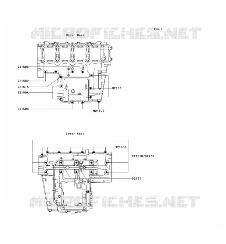 CRANKCASE BOLT Kawasaki MOTOS 900 2003 NINJA ZX-9R  ZX900-F2H