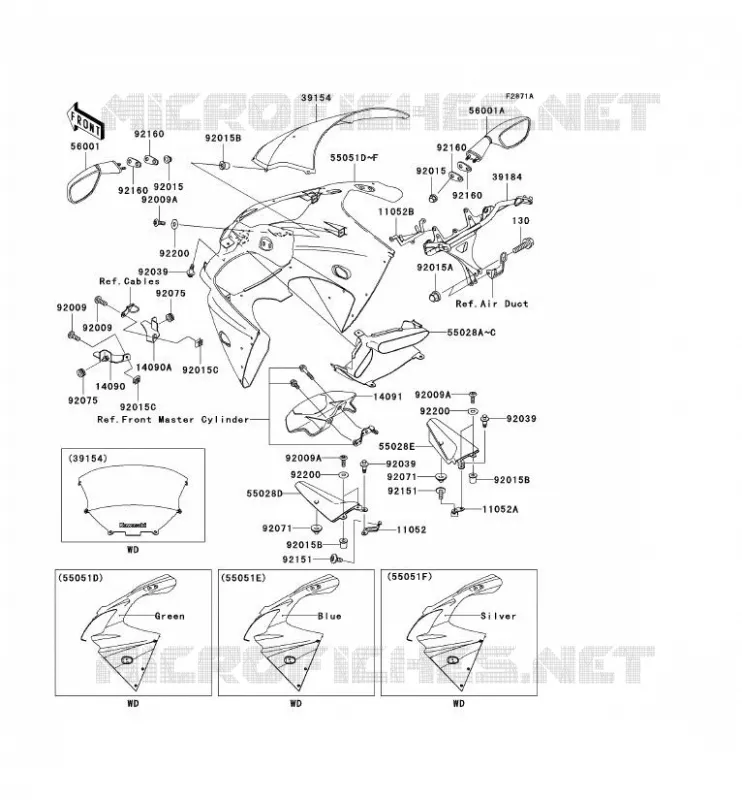COWLING Kawasaki MOTOS 900 2003 NINJA ZX-9R  ZX900-F2H