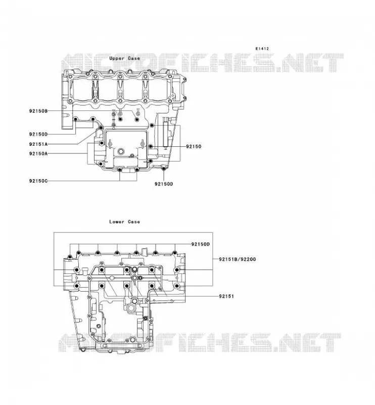 CRANKCASE BOLT Kawasaki MOTOS 900 2003 NINJA ZX-9R  ZX900-F2H
