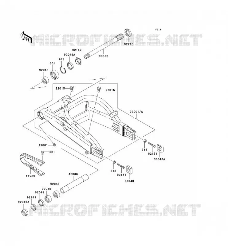 SWINGARM Kawasaki MOTOS 900 2003 NINJA ZX-9R  ZX900-F2H