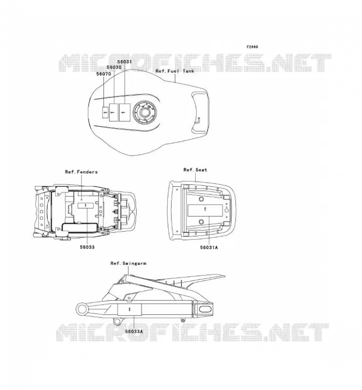 LABELS Kawasaki MOTOS 900 2003 NINJA ZX-9R  ZX900-F2H