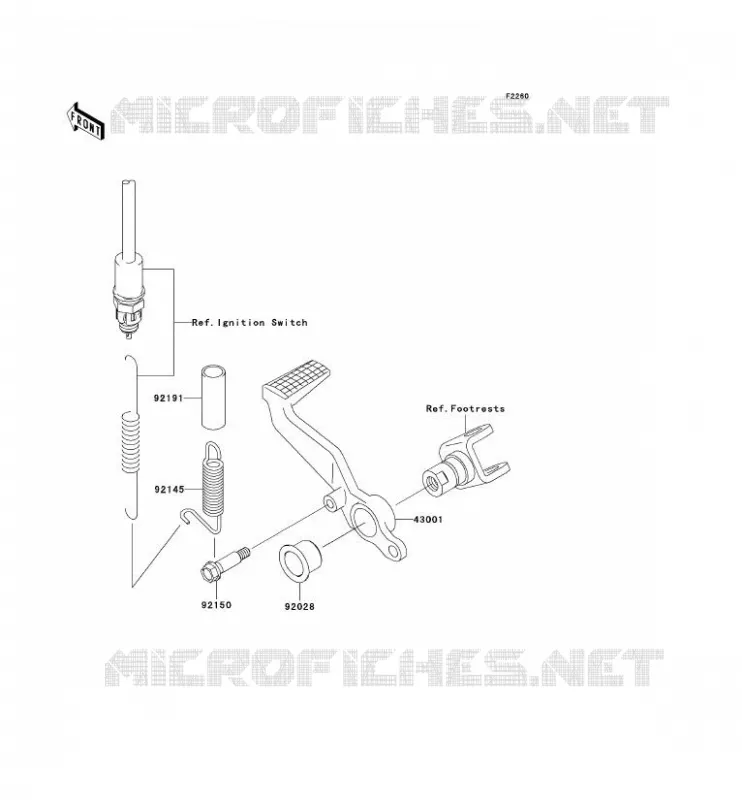 BRAKE PEDAL Kawasaki MOTOS 900 2003 NINJA ZX-9R  ZX900-F2P