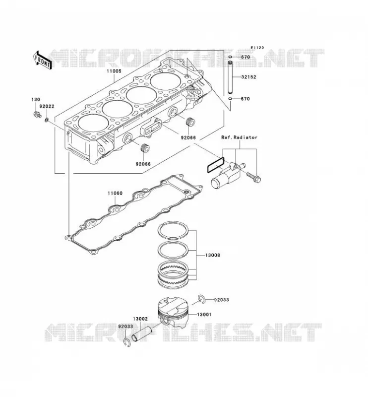 CYLINDER - PISTON  Kawasaki MOTOS 900 2003 NINJA ZX-9R  ZX900-F2P