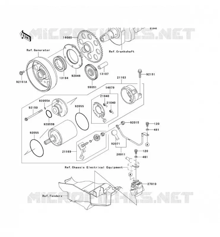 STARTER MOTOR Kawasaki MOTOS 900 2003 NINJA ZX-9R  ZX900-F2P