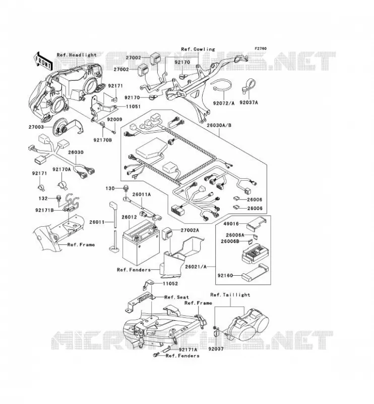 CHASSIS ELECTRICAL EQUIPMENT Kawasaki MOTOS 900 2003 NINJA ZX-9R  ZX900-F2P