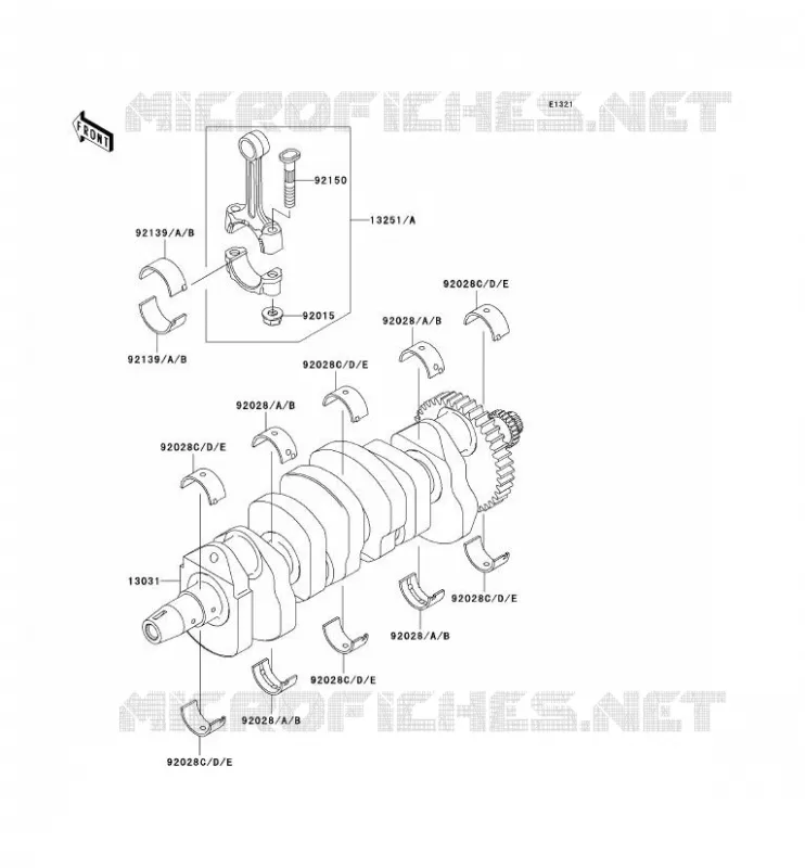 CRANKSHAFT Kawasaki MOTOS 900 2003 NINJA ZX-9R  ZX900-F2P