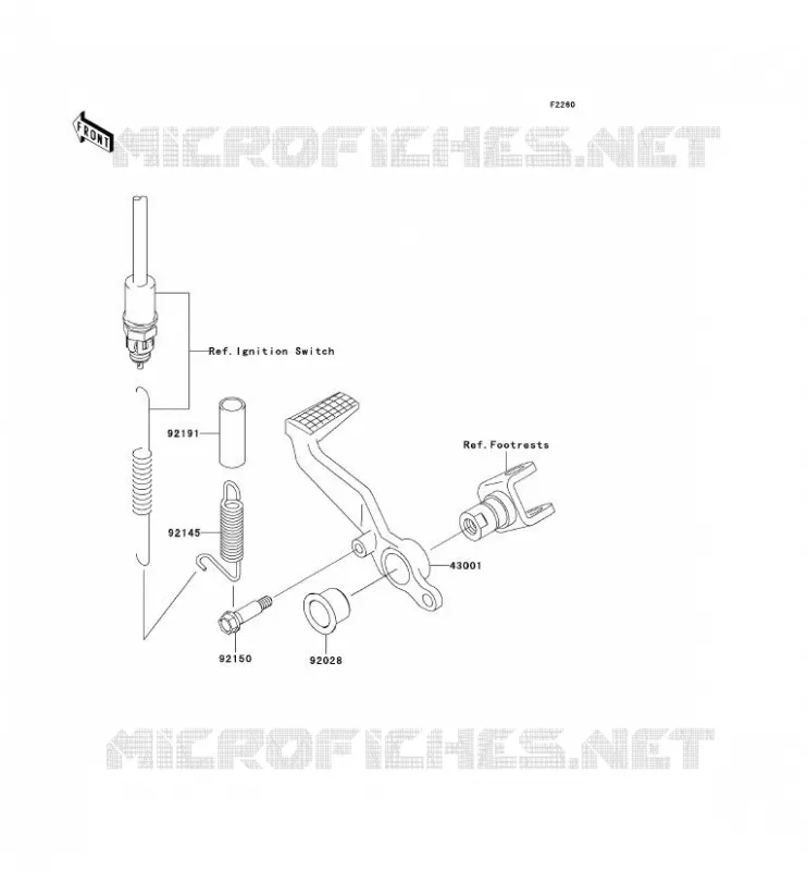 BRAKE PEDAL Kawasaki MOTOS 900 2003 NINJA ZX-9R  ZX900-F2P