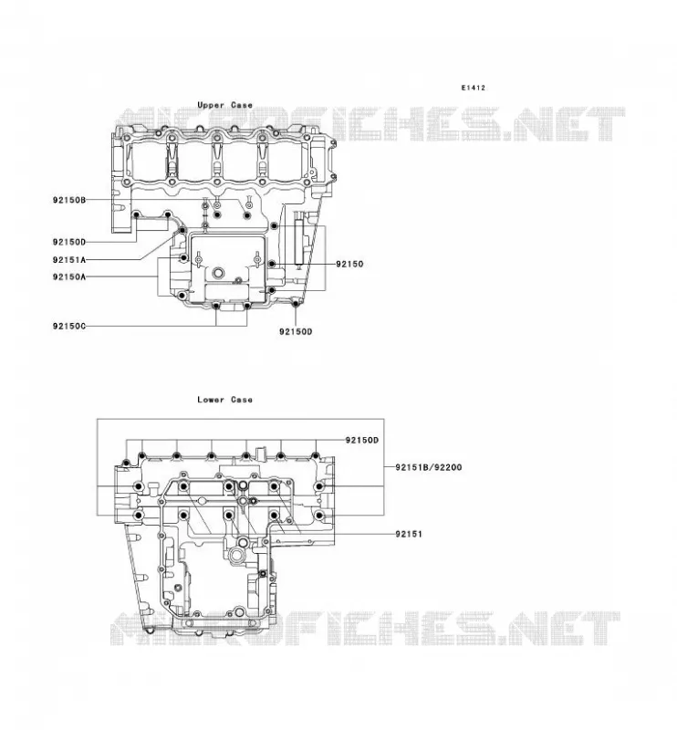 CRANKCASE BOLT Kawasaki MOTOS 900 2003 NINJA ZX-9R  ZX900-F2P
