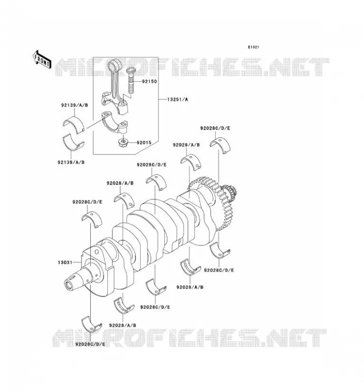 CRANKSHAFT Kawasaki MOTOS 900 2003 NINJA ZX-9R  ZX900-F2P