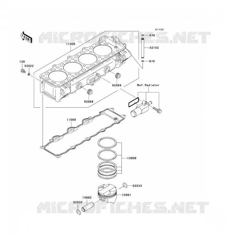 CYLINDER - PISTON  Kawasaki MOTOS 900 2003 NINJA ZX-9R  ZX900-F2P