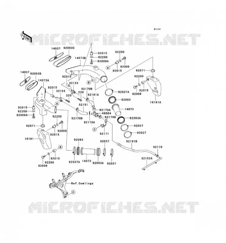 DUCT Kawasaki MOTOS 900 2003 NINJA ZX-9R  ZX900-F2P