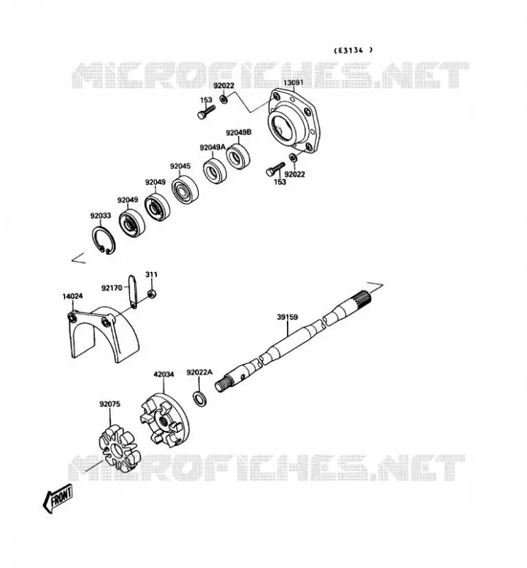 DRIVE SHAFT Kawasaki JET SKI 650 1990 JET MATE  JB650-A2