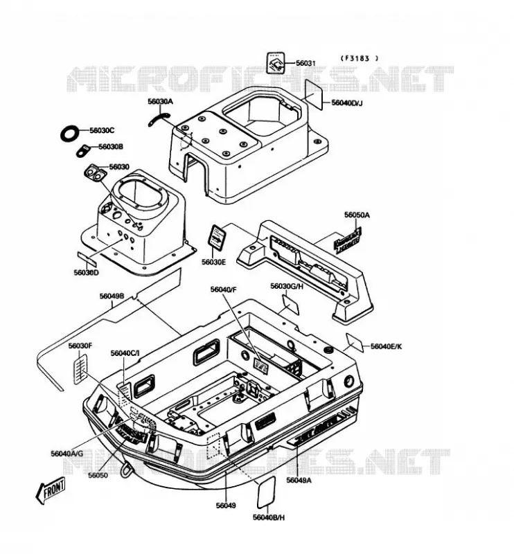 LABELS Kawasaki JET SKI 650 1992 JET MATE  JB650-A4