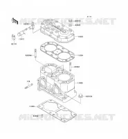 CYLINDER HEAD   CYLINDER voor Kawasaki JET SKI X-2 1995