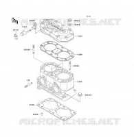 CYLINDER HEAD   CYLINDER voor Kawasaki JET SKI TS 1991