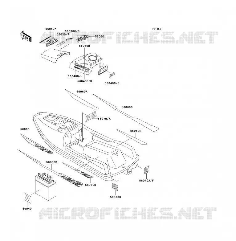 LABELS Kawasaki JET SKI 650 1993 JET SKI TS  JF650-B5