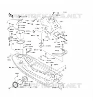 HULL PARTS voor Kawasaki JET SKI SUPER SPORT XI 1993