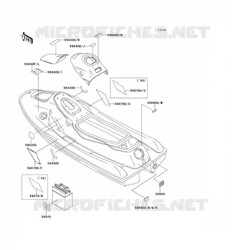 LABELS Kawasaki JET SKI 750 1995 JET SKI SUPER SPORT XI  JH750-B3