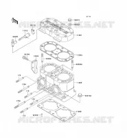 CYLINDER HEAD   CYLINDER voor Kawasaki JET SKI SUPER SPORT XI 1995