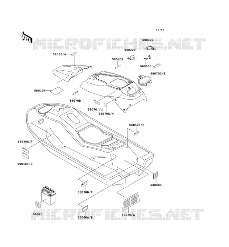 LABELS Kawasaki JET SKI 750 1996 JET SKI 750 ZXI  JH750-C2