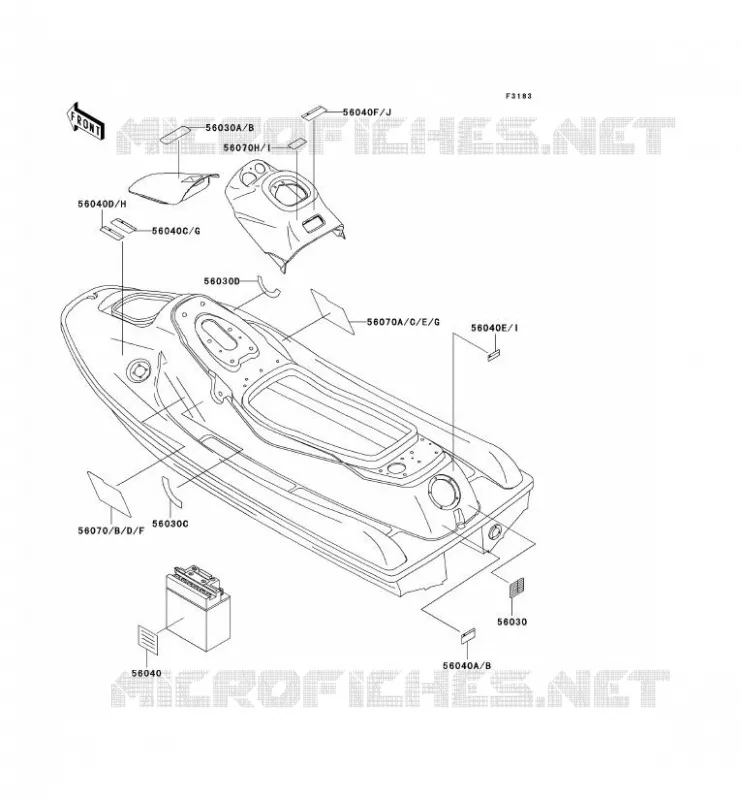 LABELS Kawasaki JET SKI 750 1996 JET SKI SUPER SPORT XI  JH750-F1