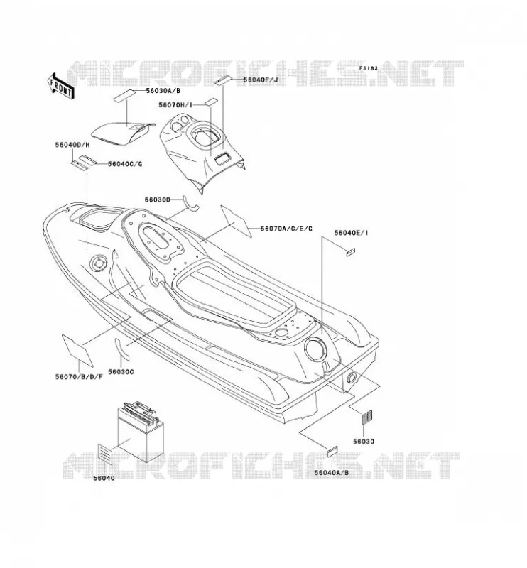 LABELS Kawasaki JET SKI 750 1997 JET SKI SUPER SPORT XI  JH750-F2