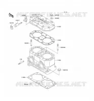CYLINDER HEAD   CYLINDER voor Kawasaki JET SKI SC 1992
