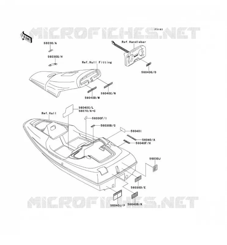 LABELS Kawasaki JET SKI 650 1992 JET SKI SC  JL650-A2