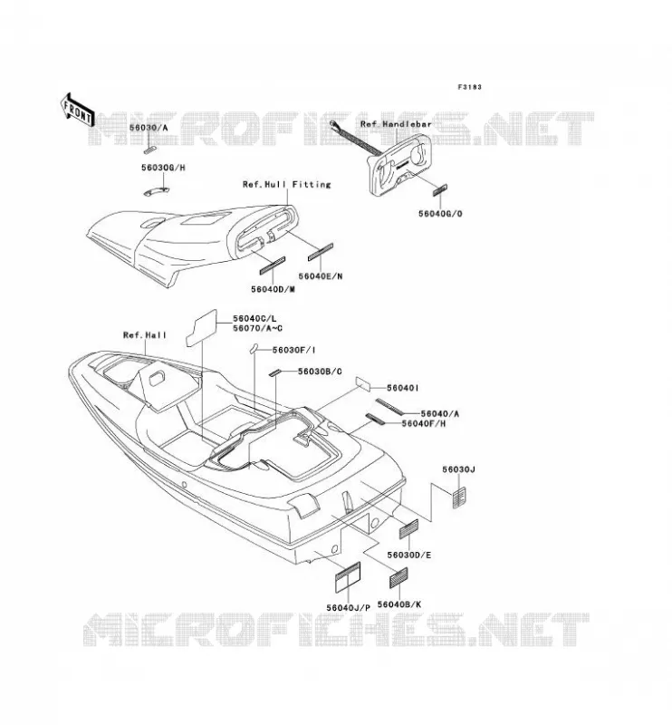 LABELS Kawasaki JET SKI 650 1995 JET SKI SC  JL650-A5