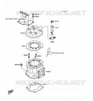 CYLINDER HEAD   CYLINDER voor Kawasaki JET SKI 300SX 1991