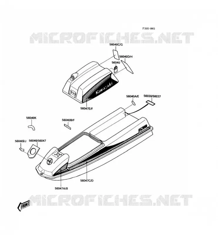 LABELS Kawasaki JET SKI 300 1988 JET SKI 300  JS300-B3
