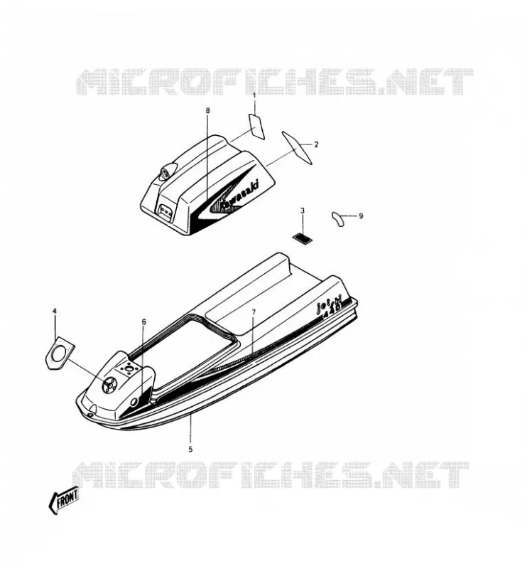 LABELS Kawasaki JET SKI 440 1987 JET SKI 440  JS440-A11