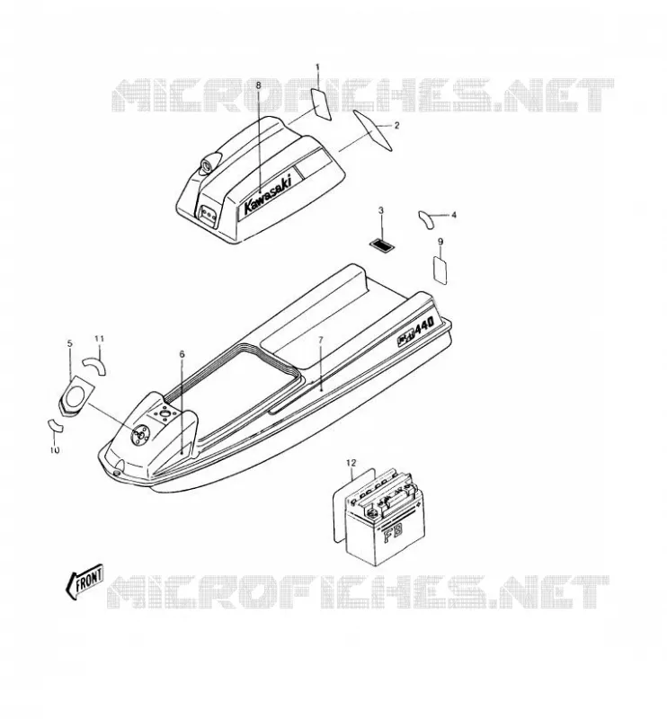 LABELS Kawasaki JET SKI 440 1989 JET SKI 440  JS440-A13