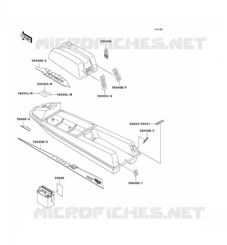 LABELS Kawasaki JET SKI 440 1992 JET SKI 440  JS440-A16