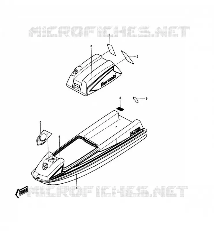 LABELS Kawasaki JET SKI 550 1987 JET SKI 550  JS550-A6