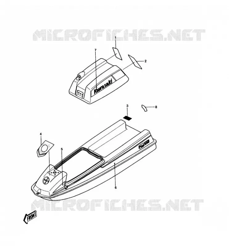 LABELS Kawasaki JET SKI 550 1989 JET SKI 550  JS550-A8