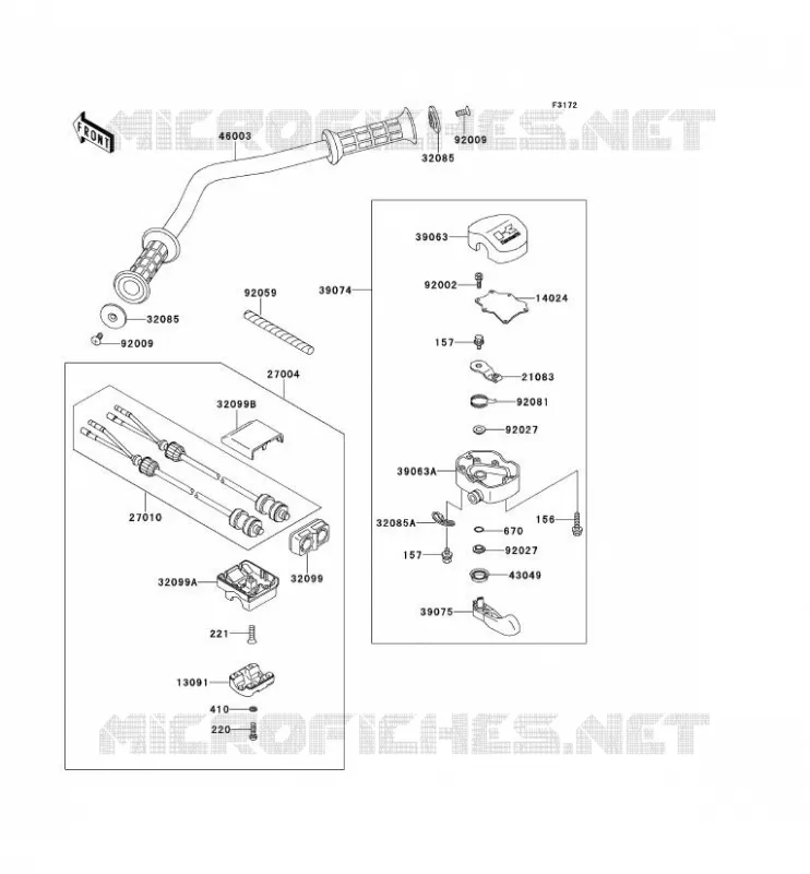 HANDLEBAR Kawasaki JET SKI 550 1990 JET SKI 550SX  JS550-B1