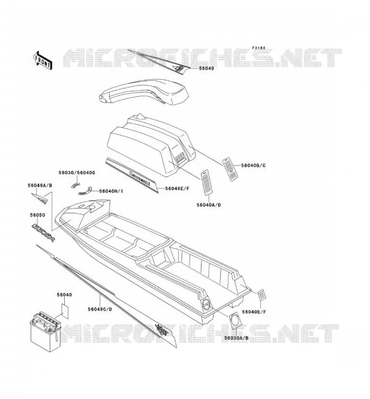 LABELS Kawasaki JET SKI 550 1990 JET SKI 550SX  JS550-B1