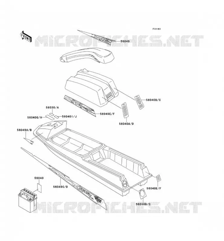LABELS Kawasaki JET SKI 550 1991 JET SKI 550SX  JS550-C1