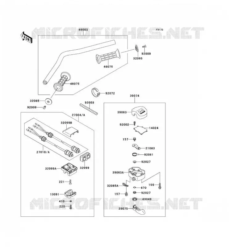HANDLEBAR Kawasaki JET SKI 550 1992 JET SKI 550SX  JS550-C2