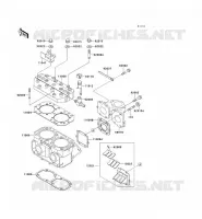 CYLINDER HEAD   CYLINDER voor Kawasaki JET SKI 550SX 1992
