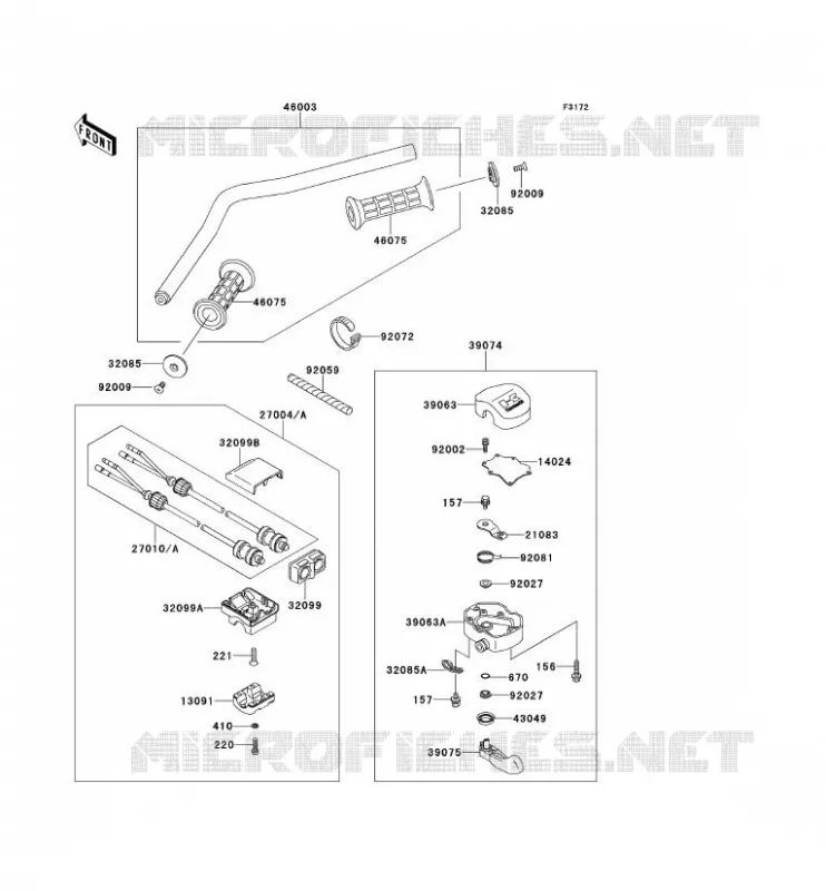 HANDLEBAR Kawasaki JET SKI 550 1993 JET SKI 550SX  JS550-C3