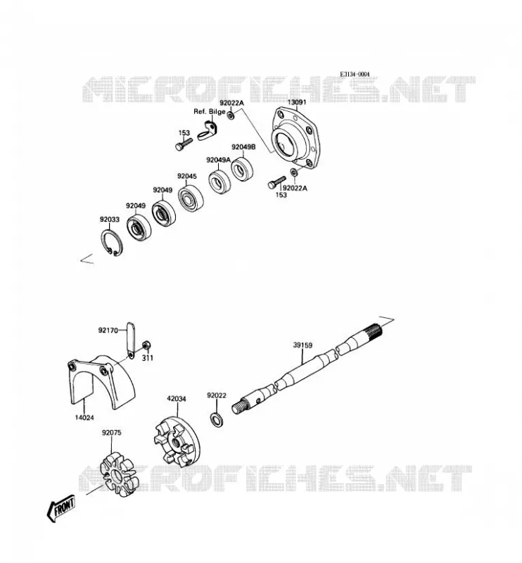 DRIVE SHAFT Kawasaki JET SKI 650 1988 JET SKI 650SX  JS650-A2