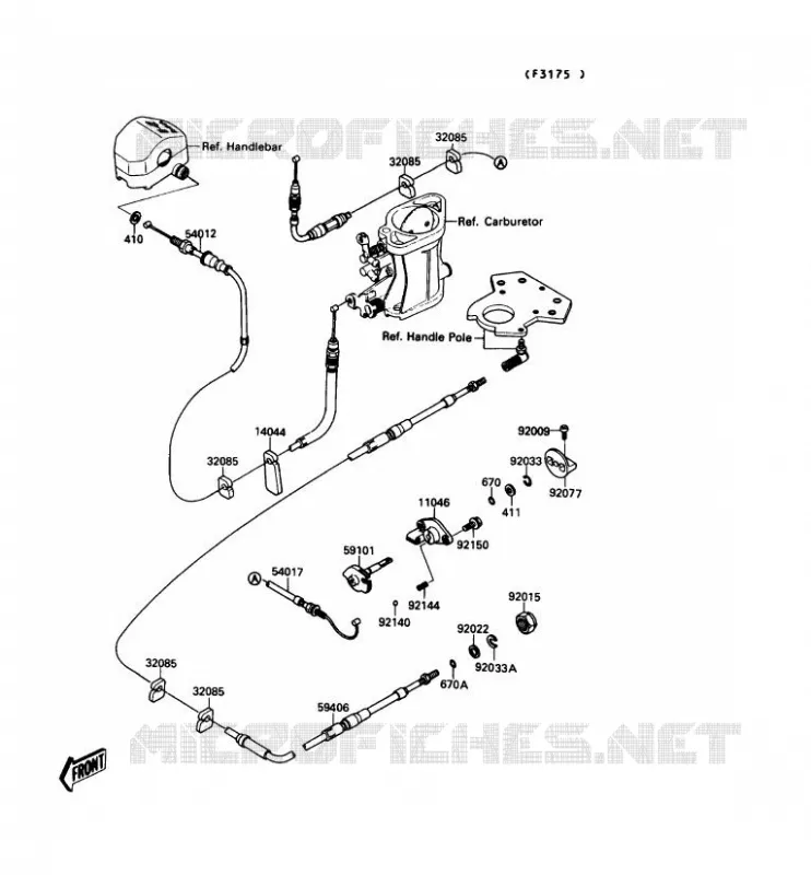 CABLES Kawasaki JET SKI 650 1989 JET SKI 650SX  JS650-A3