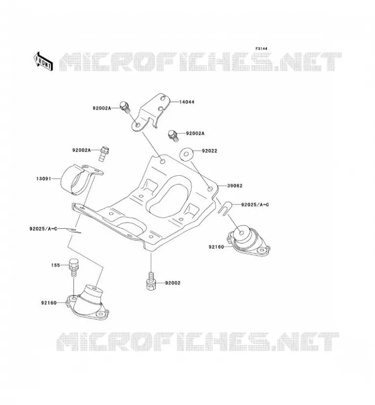 ENGINE MOUNT Kawasaki JET SKI 650 1991 JET SKI 650SX  JS650-B1