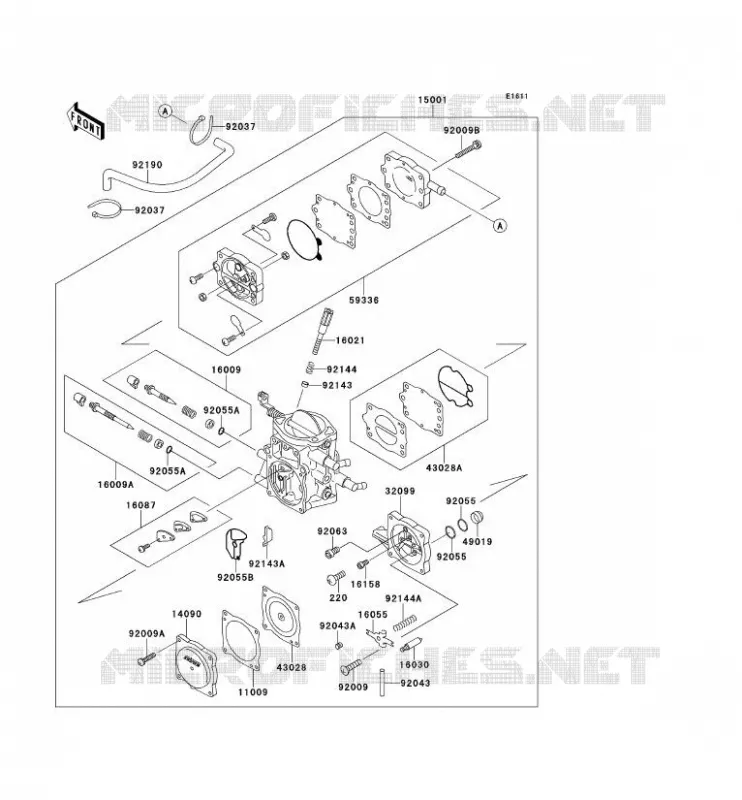 CARBURETOR Kawasaki JET SKI 650 1992 JET SKI 650SX  JS650-B2